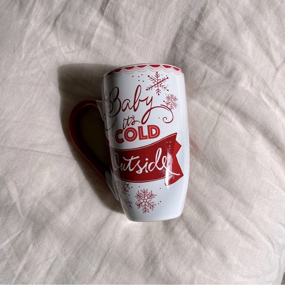 Baby It’s Cold Outside Christmas Themed Holiday Red and White Ceramic Mug 17oz. - Picture 5 of 5